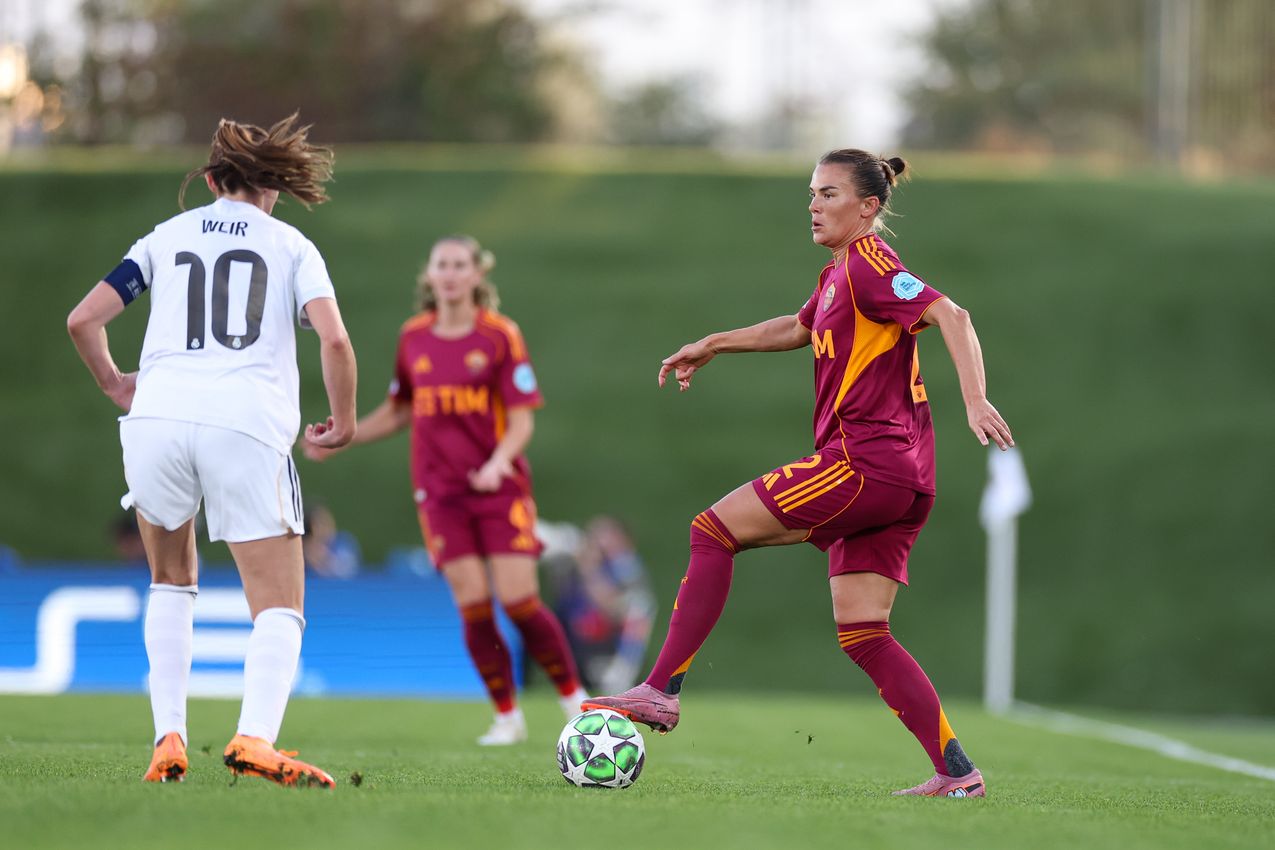 MADRID, SPAIN - OCTOBER 08:  during the UEFA Women's Champions League 2025/26 league phase match between Real Madrid CF and AS Romaat  on October 08, 2025 in Madrid, Spain. (Photo by AS Roma/AS Roma via Getty Images)