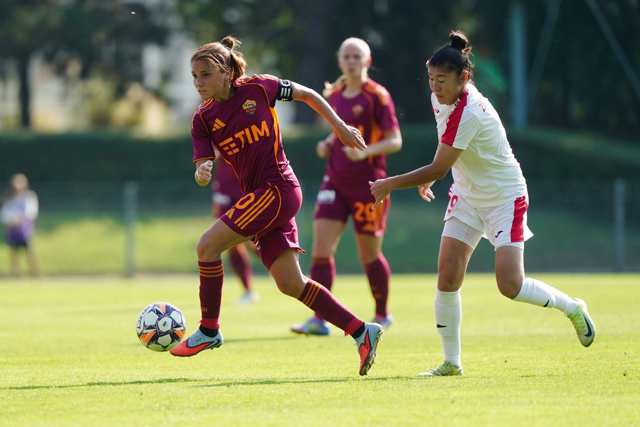 PRAGUE, CZECH REPUBLIC - AUGUST 27:  at Dolicek Stadium on August 27, 2025 in Prague, Czech Republic. (Photo by AS Roma/AS Roma via Getty Images)