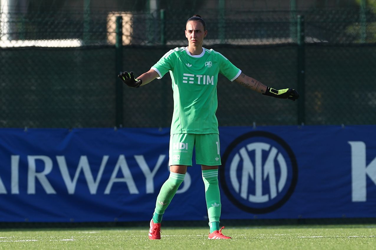 MILAN, ITALY - AUGUST 10:  during the Pre-season Friendly match between FC Internazionale Women and AS Roma Women at Centro Sportivo Interello Giacinto Facchetti on August 10, 2025 in Milan, Italy. (Photo by AS Roma/AS Roma via Getty Images)