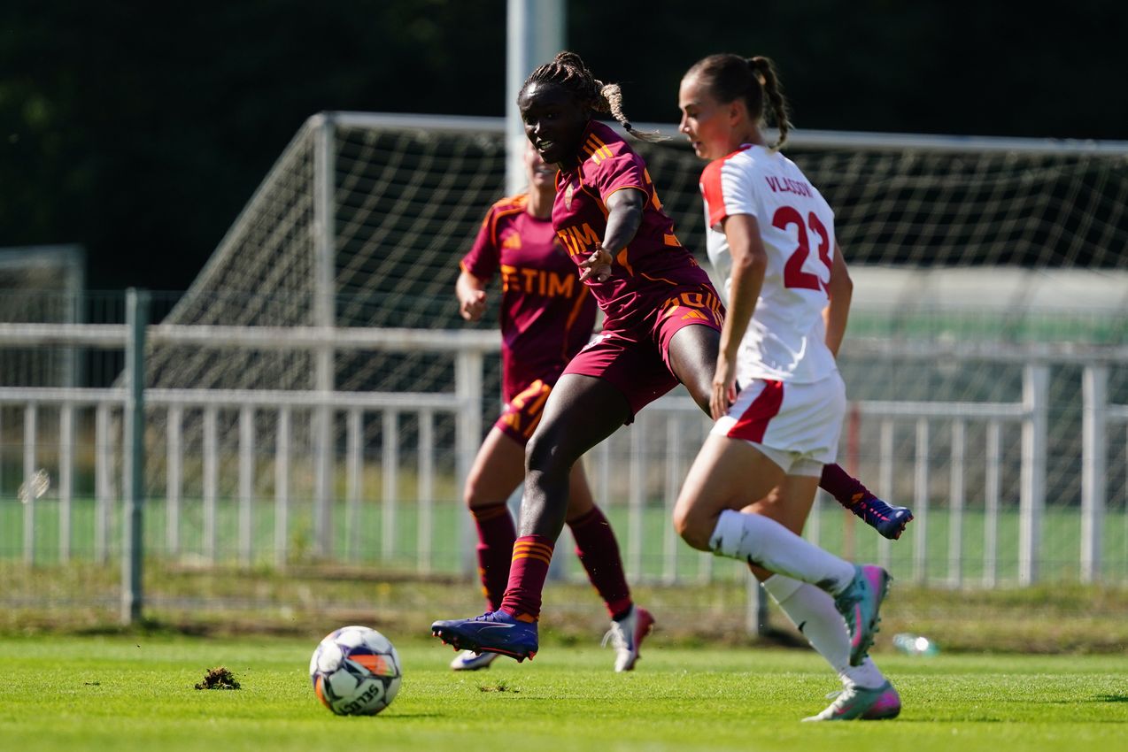 PRAGUE, CZECH REPUBLIC - AUGUST 27:  at Dolicek Stadium on August 27, 2025 in Prague, Czech Republic. (Photo by AS Roma/AS Roma via Getty Images)