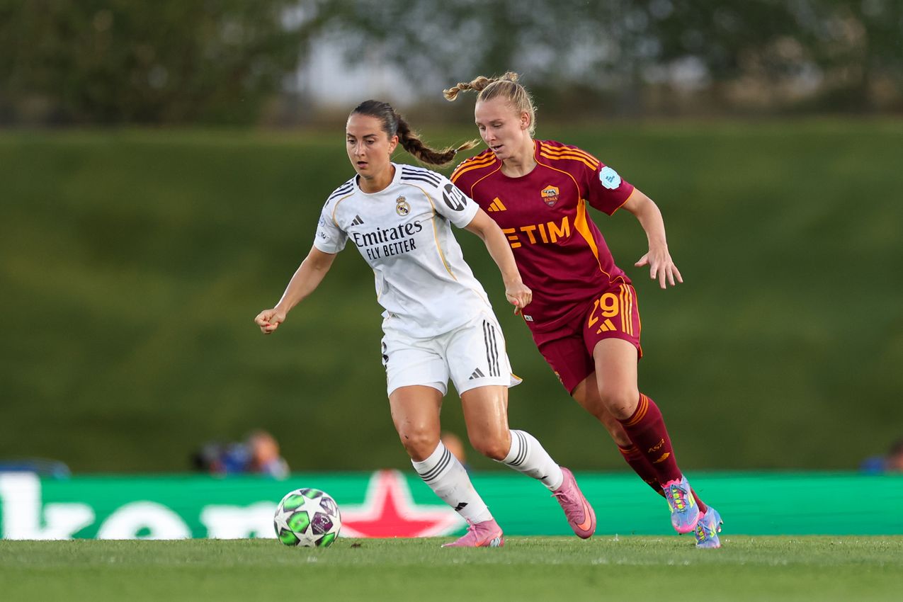 MADRID, SPAIN - OCTOBER 08:  during the UEFA Women's Champions League 2025/26 league phase match between Real Madrid CF and AS Romaat  on October 08, 2025 in Madrid, Spain. (Photo by AS Roma/AS Roma via Getty Images)