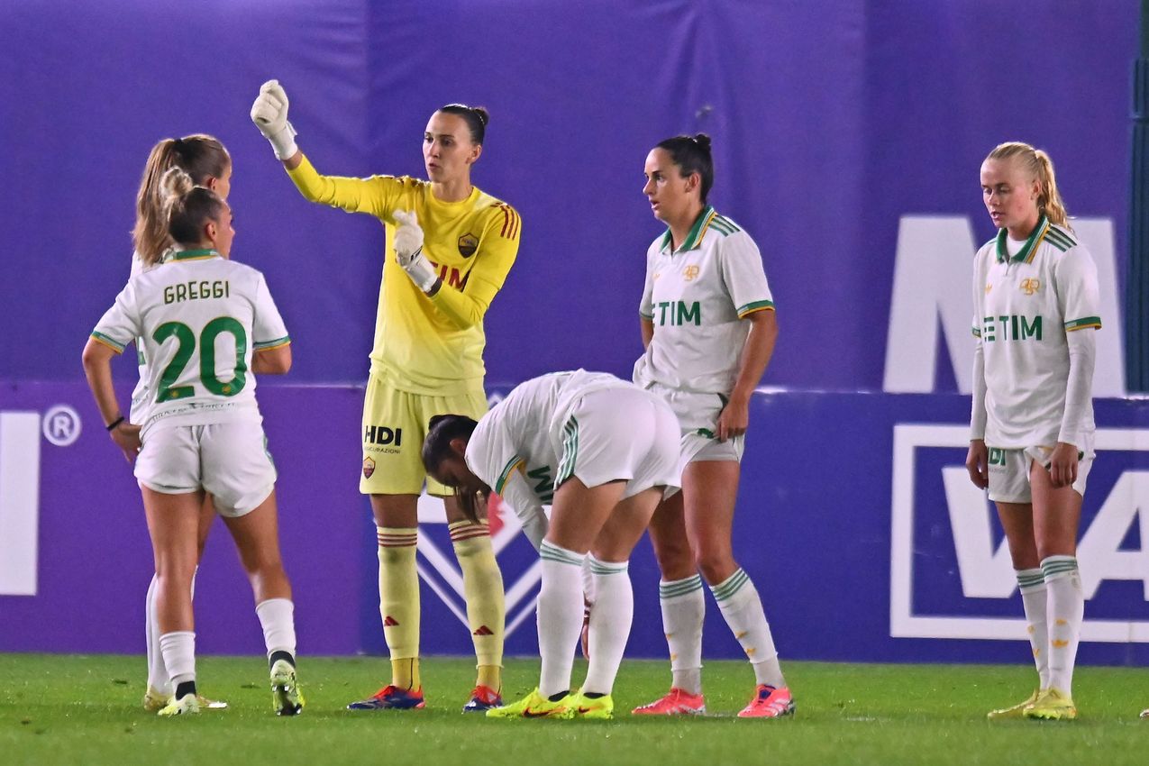 FLORENCE, ITALY - NOVEMBER 07: Olivie Lukasova of AS Roma during the Serie A Women match between ACF Fiorentina and AS Roma at Viola Park on November 07, 2025 in Florence, Italy. (Photo by AS Roma/AS Roma via Getty Images)