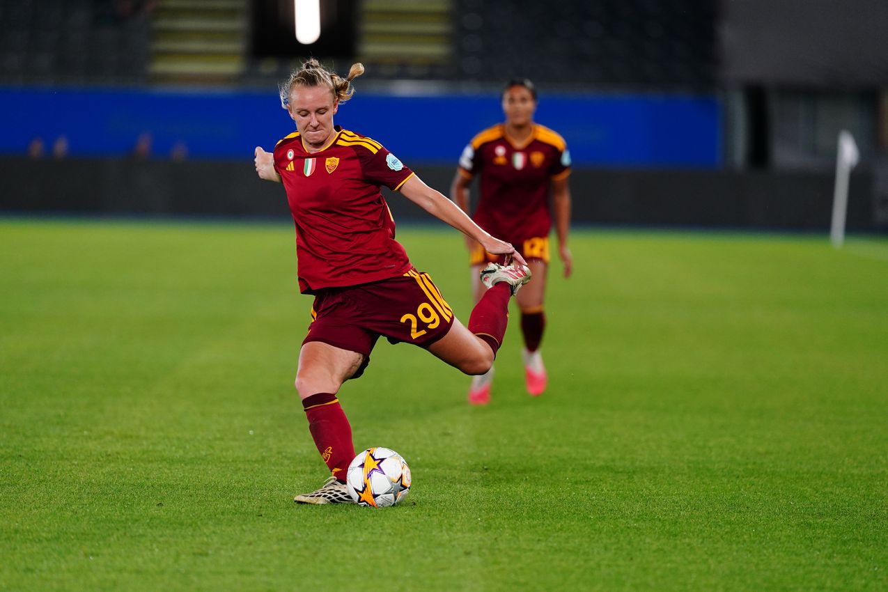 LEUVEN, BELGIUM - SEPTEMBER 23:  during the UEFA Women's Champions League 2026/27 League Phase MD1 match between OH Leuven and AS Roma at Stadium Den Dreef on September 23, 2026 in Leuven, Belgium. (Photo by AS Roma/AS Roma via Getty Images)