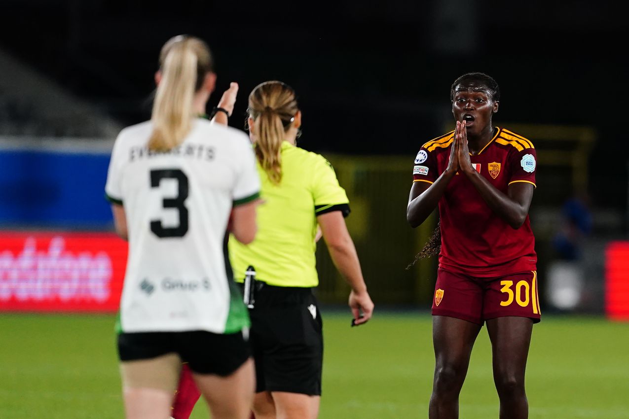 LEUVEN, BELGIUM - SEPTEMBER 23:  during the UEFA Women's Champions League 2026/27 League Phase MD1 match between OH Leuven and AS Roma at Stadium Den Dreef on September 23, 2026 in Leuven, Belgium. (Photo by AS Roma/AS Roma via Getty Images)