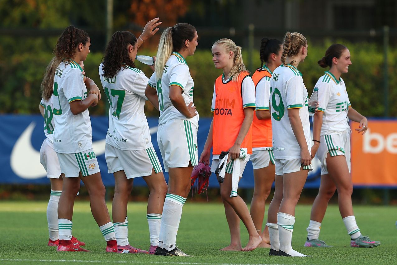 MILAN, ITALY - AUGUST 10:  during the Pre-season Friendly match between FC Internazionale Women and AS Roma Women at Centro Sportivo Interello Giacinto Facchetti on August 10, 2025 in Milan, Italy. (Photo by AS Roma/AS Roma via Getty Images)