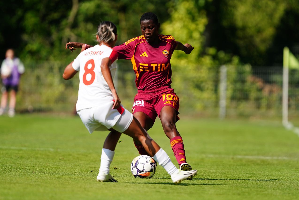 PRAGUE, CZECH REPUBLIC - AUGUST 27:  at Dolicek Stadium on August 27, 2025 in Prague, Czech Republic. (Photo by AS Roma/AS Roma via Getty Images)