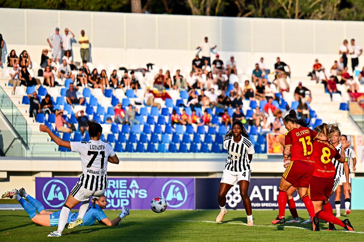 VIAREGGIO, ITALY - SEPTEMBER 19: Serie A Women's Cup Final match between Juventus and AS Roma on September 19, 2026 in Viareggio, Italy. (Photo by Simone Arveda - AS Roma/AS Roma via Getty Images)