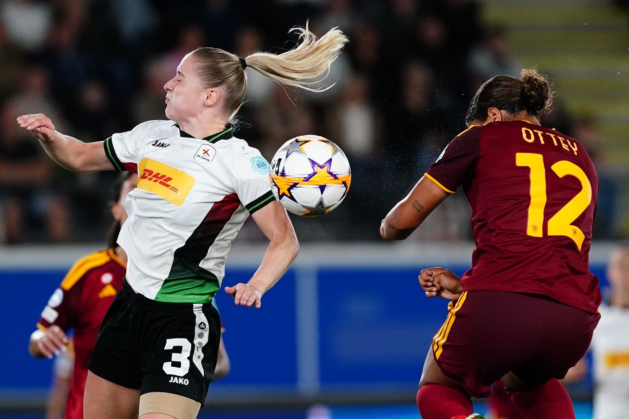 LEUVEN, BELGIUM - SEPTEMBER 23:  during the UEFA Women's Champions League 2026/27 League Phase MD1 match between OH Leuven and AS Roma at Stadium Den Dreef on September 23, 2026 in Leuven, Belgium. (Photo by AS Roma/AS Roma via Getty Images)