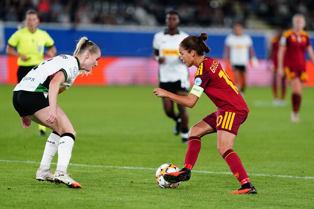 LEUVEN, BELGIUM - SEPTEMBER 23:  during the UEFA Women's Champions League 2026/27 League Phase MD1 match between OH Leuven and AS Roma at Stadium Den Dreef on September 23, 2026 in Leuven, Belgium. (Photo by AS Roma/AS Roma via Getty Images)