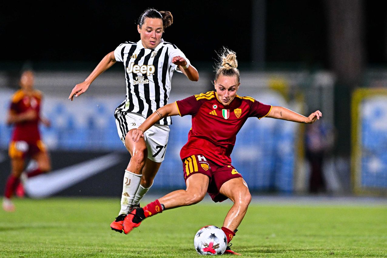 VIAREGGIO, ITALY - SEPTEMBER 19: Serie A Women's Cup Final match between Juventus and AS Roma on September 19, 2026 in Viareggio, Italy. (Photo by Simone Arveda - AS Roma/AS Roma via Getty Images)