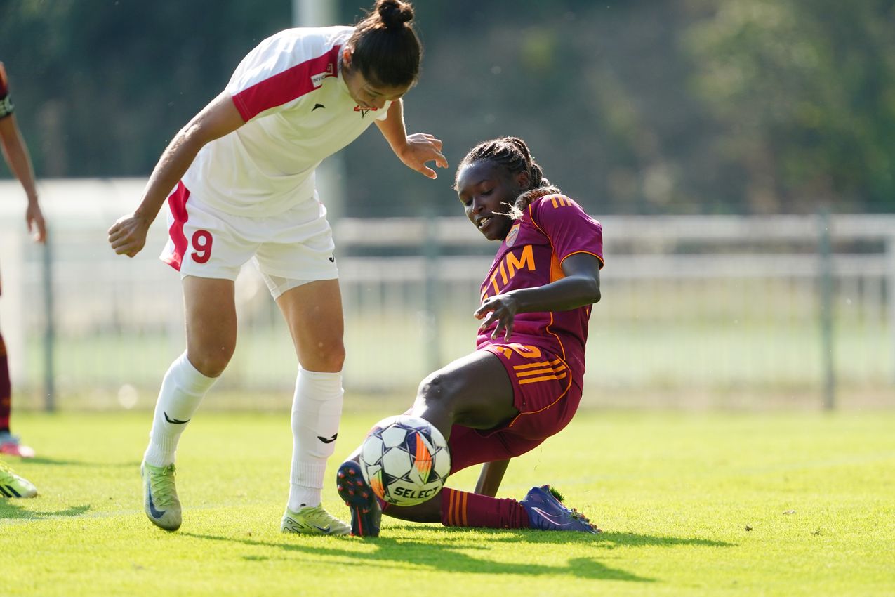 PRAGUE, CZECH REPUBLIC - AUGUST 27:  at Dolicek Stadium on August 27, 2025 in Prague, Czech Republic. (Photo by AS Roma/AS Roma via Getty Images)