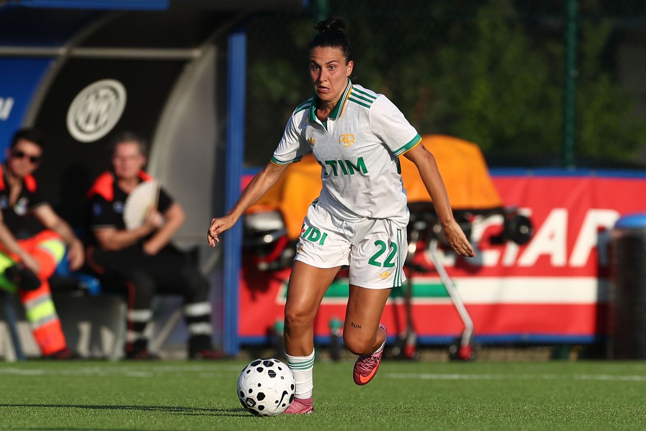 MILAN, ITALY - AUGUST 10:  during the Pre-season Friendly match between FC Internazionale Women and AS Roma Women at Centro Sportivo Interello Giacinto Facchetti on August 10, 2025 in Milan, Italy. (Photo by AS Roma/AS Roma via Getty Images)