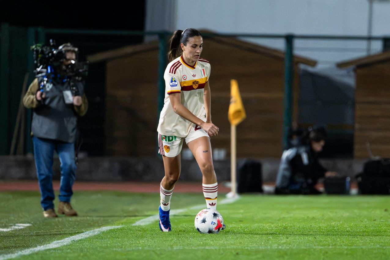 BIELLA, ITALY - OCTOBER 24: Of AS Roma Women during the Serie A Women match between Juventus FC and AS Roma at tadio La Marmora-Pozzo on October 24, 2026 in Biella, Italy. (Photo by Diego Puletto - AS Roma/AS Roma via Getty Images)