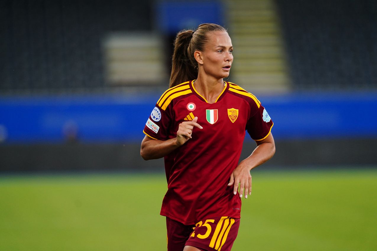 LEUVEN, BELGIUM - SEPTEMBER 23:  during the UEFA Women's Champions League 2026/27 League Phase MD1 match between OH Leuven and AS Roma at Stadium Den Dreef on September 23, 2026 in Leuven, Belgium. (Photo by AS Roma/AS Roma via Getty Images)