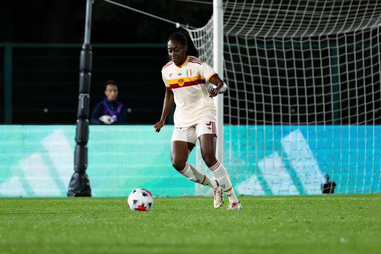 BIELLA, ITALY - OCTOBER 24: Of AS Roma Women during the Serie A Women match between Juventus FC and AS Roma at tadio La Marmora-Pozzo on October 24, 2026 in Biella, Italy. (Photo by Diego Puletto - AS Roma/AS Roma via Getty Images)