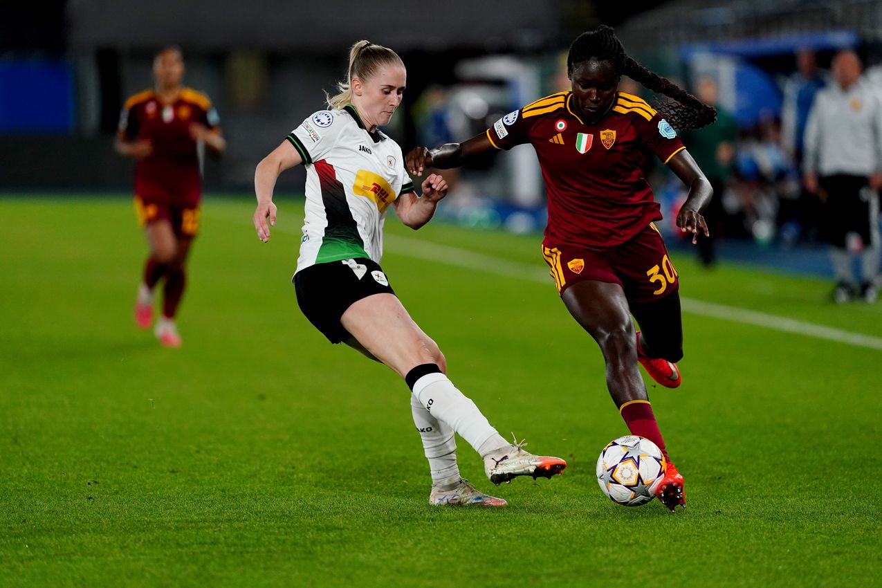 LEUVEN, BELGIUM - SEPTEMBER 23:  during the UEFA Women's Champions League 2026/27 League Phase MD1 match between OH Leuven and AS Roma at Stadium Den Dreef on September 23, 2026 in Leuven, Belgium. (Photo by AS Roma/AS Roma via Getty Images)
