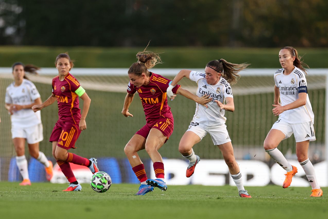 MADRID, SPAIN - OCTOBER 08:  during the UEFA Women's Champions League 2025/26 league phase match between Real Madrid CF and AS Romaat  on October 08, 2025 in Madrid, Spain. (Photo by AS Roma/AS Roma via Getty Images)