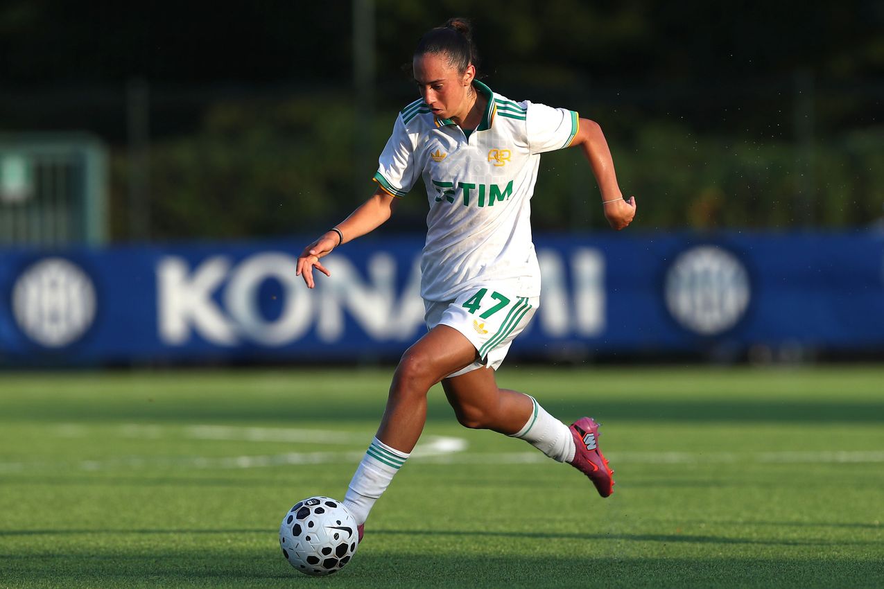 MILAN, ITALY - AUGUST 10:  during the Pre-season Friendly match between FC Internazionale Women and AS Roma Women at Centro Sportivo Interello Giacinto Facchetti on August 10, 2025 in Milan, Italy. (Photo by AS Roma/AS Roma via Getty Images)
