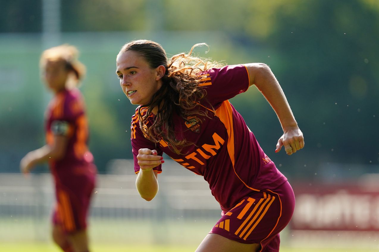PRAGUE, CZECH REPUBLIC - AUGUST 27:  at Dolicek Stadium on August 27, 2025 in Prague, Czech Republic. (Photo by AS Roma/AS Roma via Getty Images)
