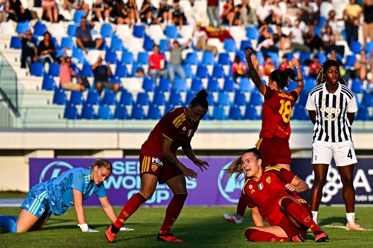 VIAREGGIO, ITALY - SEPTEMBER 19: Serie A Women's Cup Final match between Juventus and AS Roma on September 19, 2026 in Viareggio, Italy. (Photo by Simone Arveda - AS Roma/AS Roma via Getty Images)