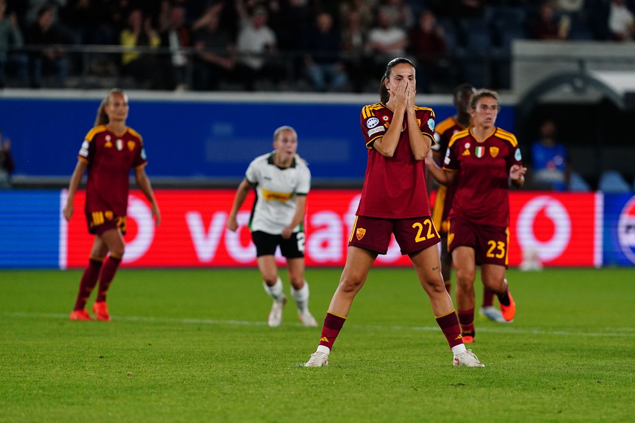 LEUVEN, BELGIUM - SEPTEMBER 23:  during the UEFA Women's Champions League 2026/27 League Phase MD1 match between OH Leuven and AS Roma at Stadium Den Dreef on September 23, 2026 in Leuven, Belgium. (Photo by AS Roma/AS Roma via Getty Images)