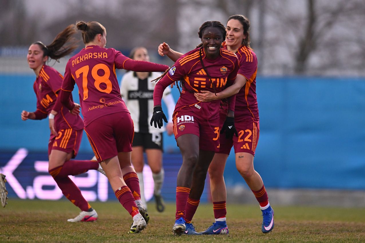 PARMA, ITALY - FEBRUARY 01: during  the Serie A Women match between Parma Calcio and AS Roma at Stadio il Noce on February 01, 2026 in Noceto, Italy. (Photo by AS Roma/AS Roma via Getty Images)