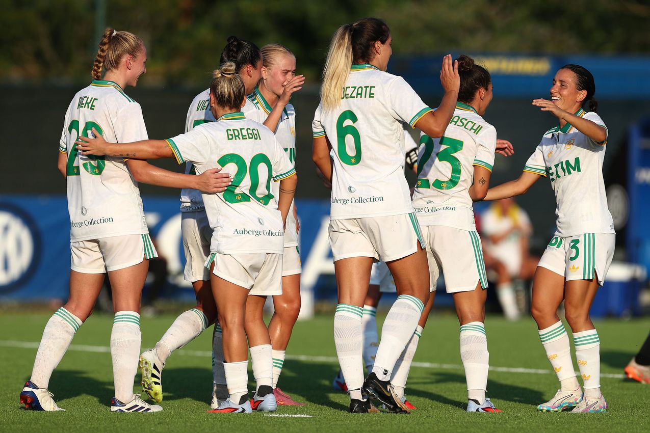 MILAN, ITALY - AUGUST 10:  during the Pre-season Friendly match between FC Internazionale Women and AS Roma Women at Centro Sportivo Interello Giacinto Facchetti on August 10, 2025 in Milan, Italy. (Photo by AS Roma/AS Roma via Getty Images)