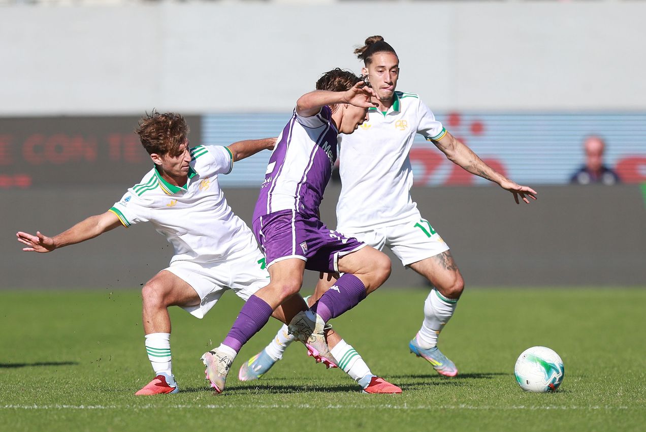 FLORENCE, ITALY - OCTOBER 5:  during the Serie A match between ACF Fiorentina and AS Roma at Artemio Franchi on October 5, 2025 in Florence, Italy. (Photo by Gabriele Maltinti/Getty Images)