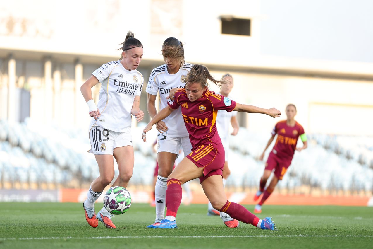 MADRID, SPAIN - OCTOBER 08:  during the UEFA Women's Champions League 2025/26 league phase match between Real Madrid CF and AS Romaat  on October 08, 2025 in Madrid, Spain. (Photo by AS Roma/AS Roma via Getty Images)