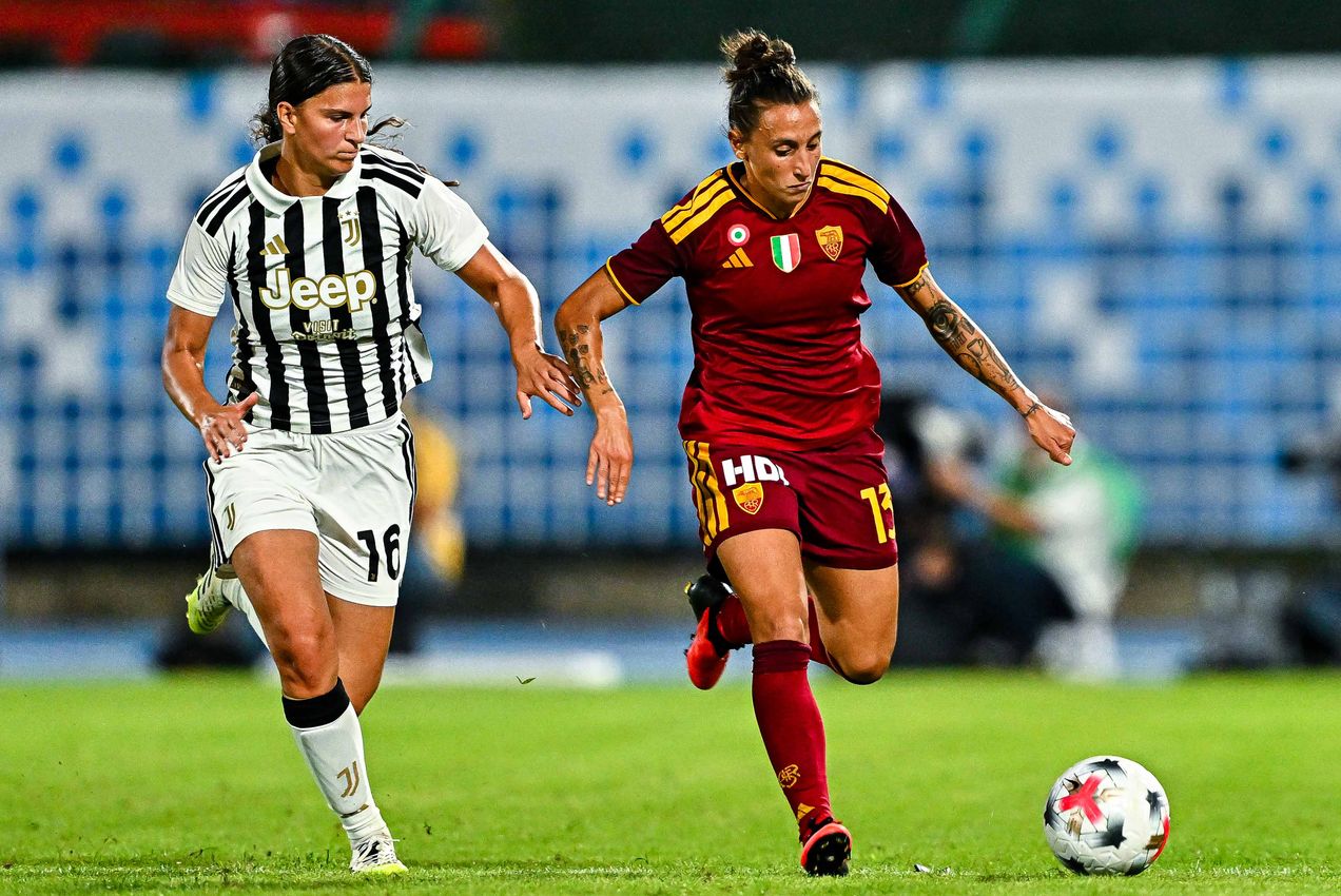 VIAREGGIO, ITALY - SEPTEMBER 19: Serie A Women's Cup Final match between Juventus and AS Roma on September 19, 2026 in Viareggio, Italy. (Photo by Simone Arveda - AS Roma/AS Roma via Getty Images)