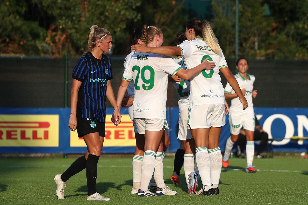 MILAN, ITALY - AUGUST 10:  during the Pre-season Friendly match between FC Internazionale Women and AS Roma Women at Centro Sportivo Interello Giacinto Facchetti on August 10, 2025 in Milan, Italy. (Photo by AS Roma/AS Roma via Getty Images)