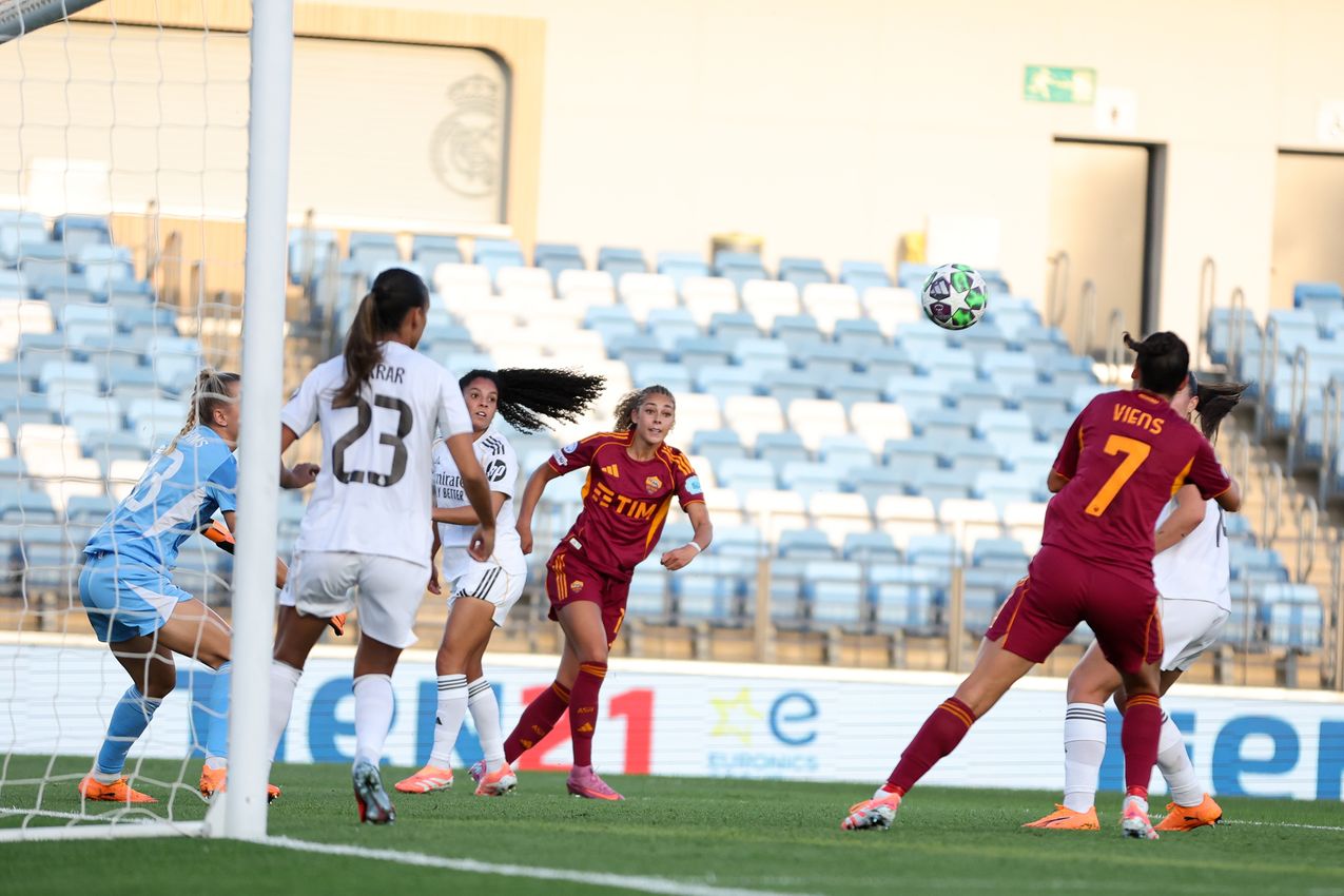 MADRID, SPAIN - OCTOBER 08:  during the UEFA Women's Champions League 2025/26 league phase match between Real Madrid CF and AS Romaat  on October 08, 2025 in Madrid, Spain. (Photo by AS Roma/AS Roma via Getty Images)