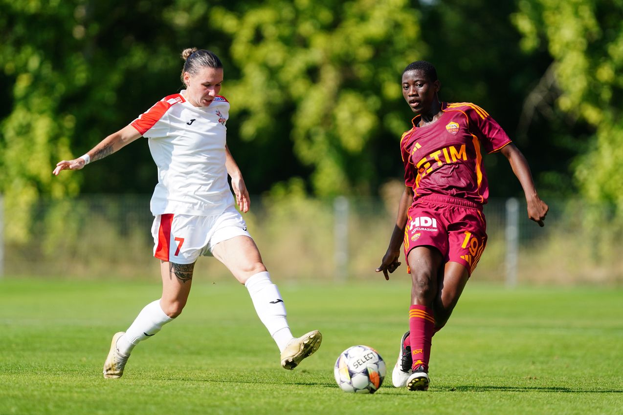 PRAGUE, CZECH REPUBLIC - AUGUST 27:  at Dolicek Stadium on August 27, 2025 in Prague, Czech Republic. (Photo by AS Roma/AS Roma via Getty Images)