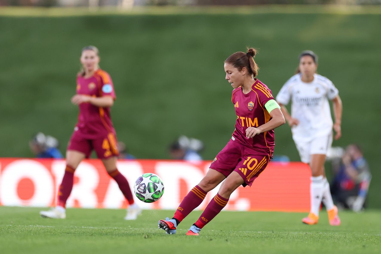 MADRID, SPAIN - OCTOBER 08:  during the UEFA Women's Champions League 2025/26 league phase match between Real Madrid CF and AS Romaat  on October 08, 2025 in Madrid, Spain. (Photo by AS Roma/AS Roma via Getty Images)