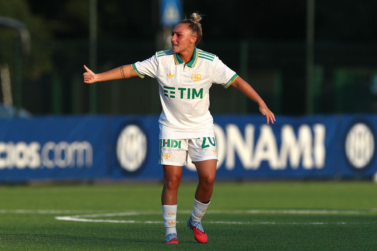 MILAN, ITALY - AUGUST 10:  during the Pre-season Friendly match between FC Internazionale Women and AS Roma Women at Centro Sportivo Interello Giacinto Facchetti on August 10, 2025 in Milan, Italy. (Photo by AS Roma/AS Roma via Getty Images)