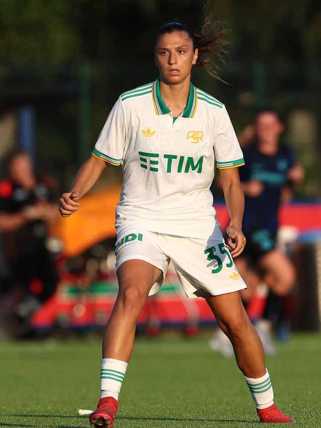 MILAN, ITALY - AUGUST 10:  during the Pre-season Friendly match between FC Internazionale Women and AS Roma Women at Centro Sportivo Interello Giacinto Facchetti on August 10, 2025 in Milan, Italy. (Photo by AS Roma/AS Roma via Getty Images)