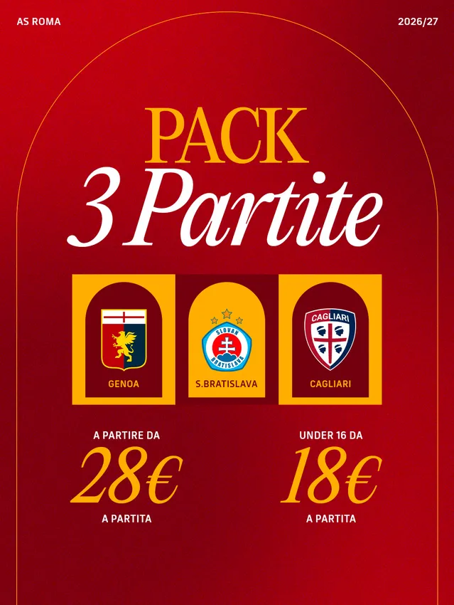  In vendita il primo pack stagionale per le gare con Genoa, Slovan Bratislava e Cagliari 