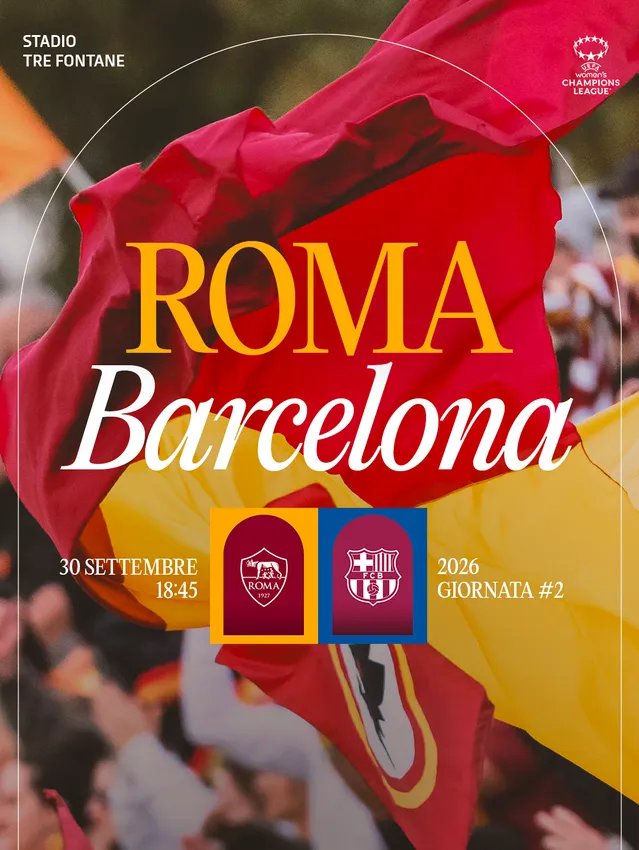 Roma-Barcelona: biglietti in vendita dal 22 settembre