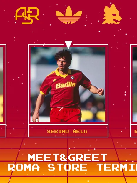  Incontra Giannini, Nela e Rizzitelli all’AS Roma Store della Stazione Termini per il lancio della Terrace Icons! 