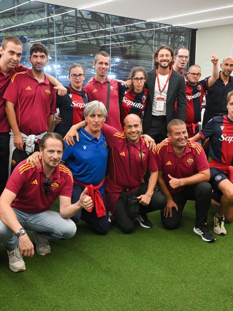  “Let’s Play Together”: Roma and Bologna Special teams watch the game from the Quiet Room at the Olimpico 