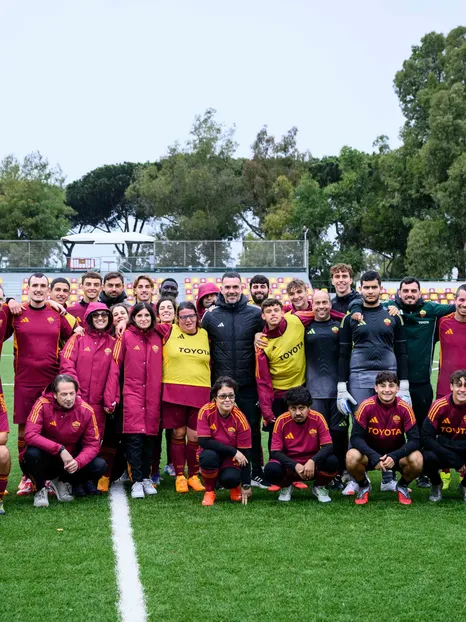  AS Roma For Special meets the under-18s on the Agostino Di Bartolomei pitch 