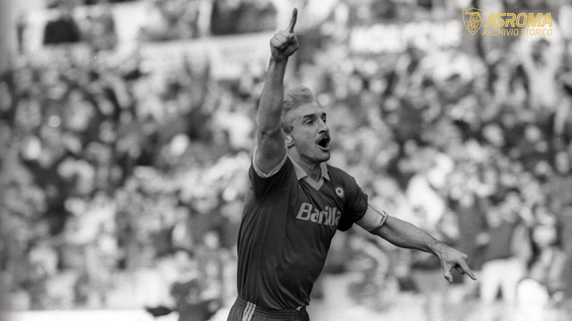 L'esultanza di Rudi dopo un gol (Archivio Storico AsRoma/Dufoto)