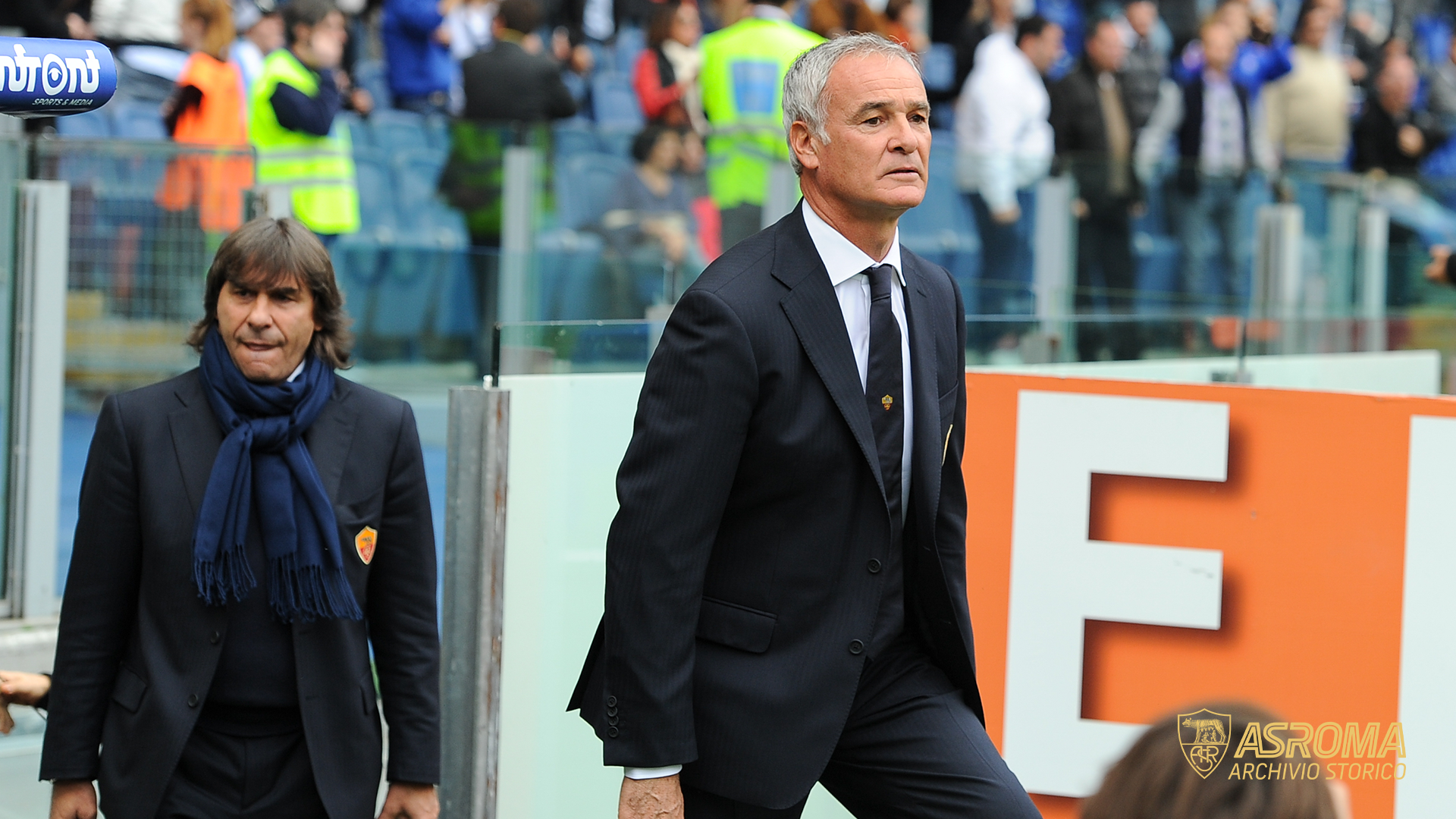 2010: Conti e Ranieri prima di un derby all'Olimpico