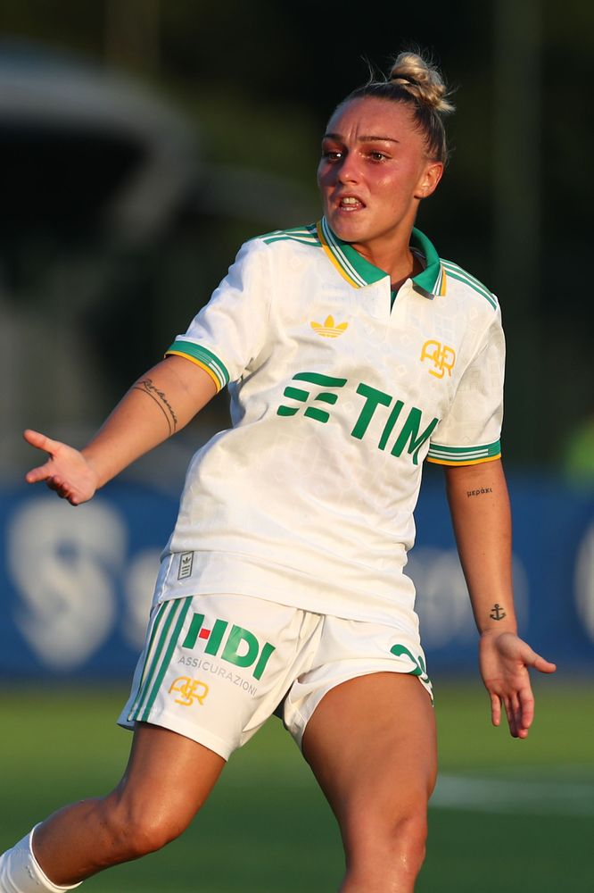 MILAN, ITALY - AUGUST 10:  during the Pre-season Friendly match between FC Internazionale Women and AS Roma Women at Centro Sportivo Interello Giacinto Facchetti on August 10, 2025 in Milan, Italy. (Photo by AS Roma/AS Roma via Getty Images)