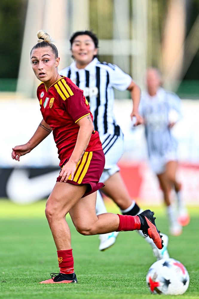 VIAREGGIO, ITALY - SEPTEMBER 19: Serie A Women's Cup Final match between Juventus and AS Roma on September 19, 2026 in Viareggio, Italy. (Photo by Simone Arveda - AS Roma/AS Roma via Getty Images)