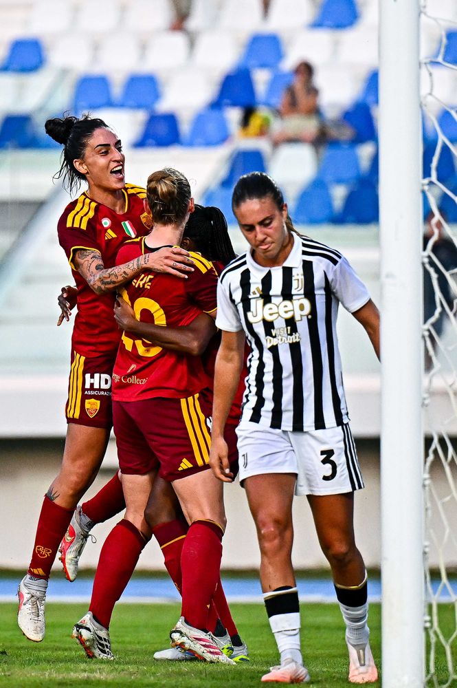 VIAREGGIO, ITALY - SEPTEMBER 19: Serie A Women's Cup Final match between Juventus and AS Roma on September 19, 2026 in Viareggio, Italy. (Photo by Simone Arveda - AS Roma/AS Roma via Getty Images)