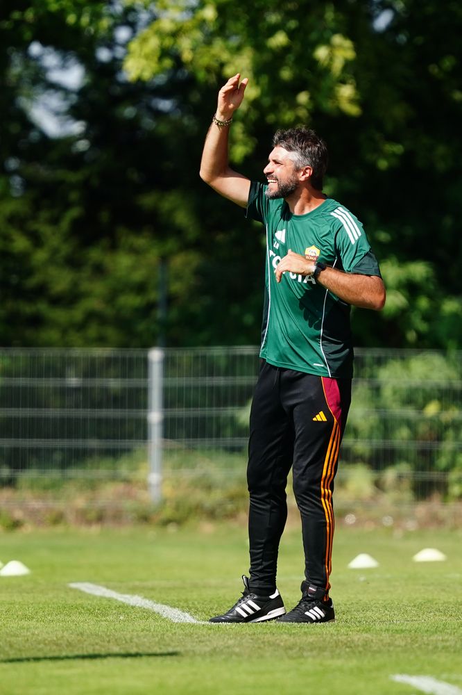 PRAGUE, CZECH REPUBLIC - AUGUST 27:  at Dolicek Stadium on August 27, 2025 in Prague, Czech Republic. (Photo by AS Roma/AS Roma via Getty Images)